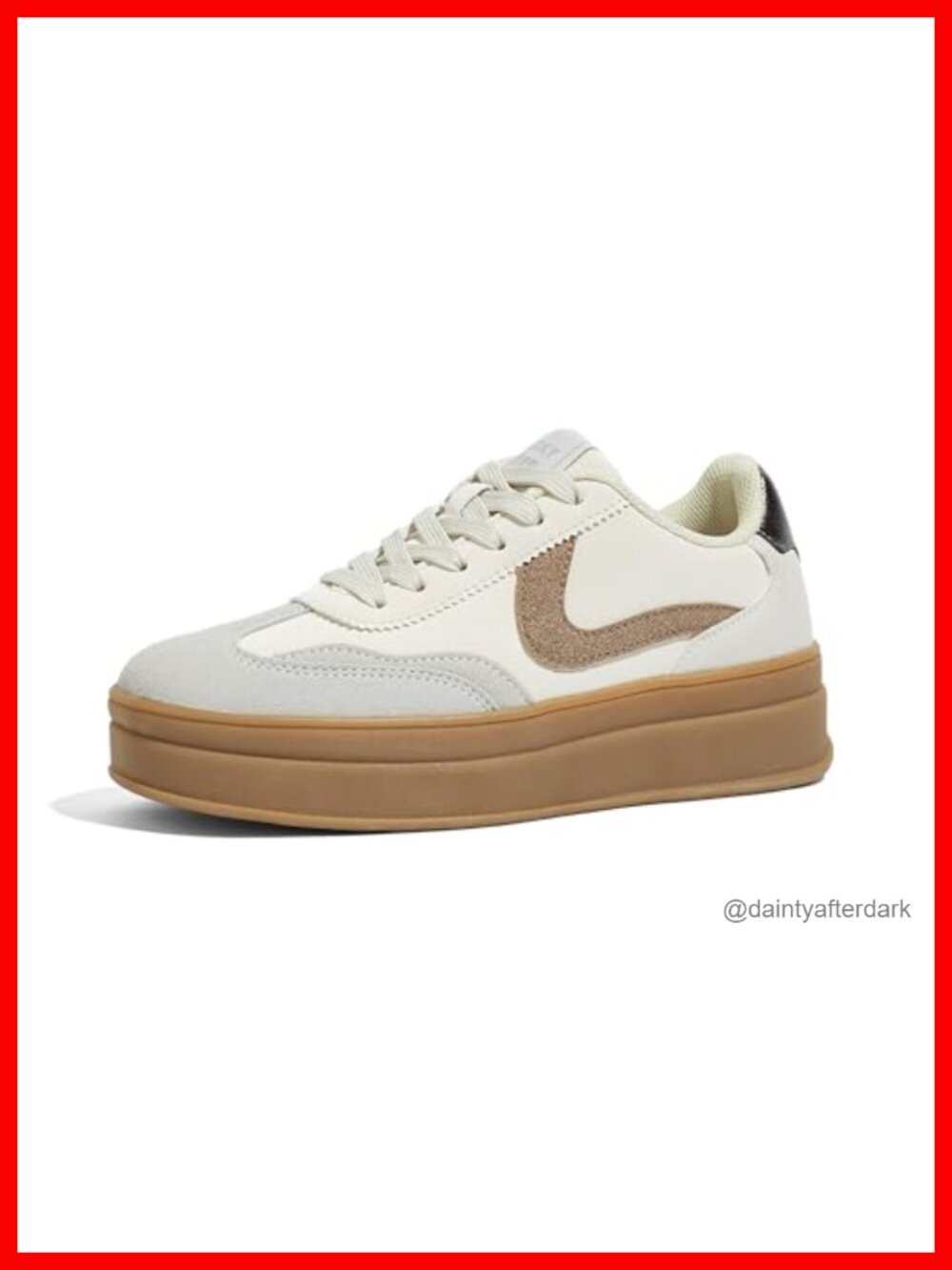 LUCKY STEP Women's Retro Platform Fashion Sneakers Faux PU Leather Suede